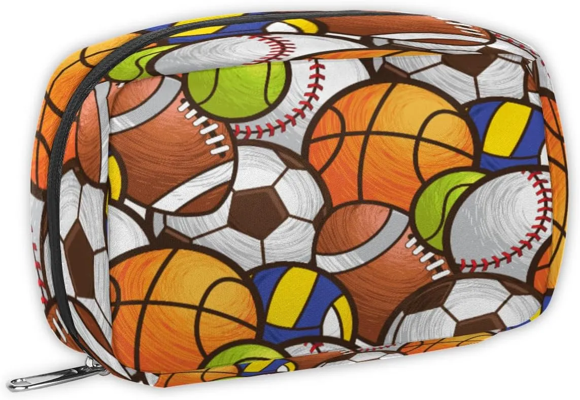 Basketball Football Travel Toiletry Bag for Boys Men, Waterproof Small Dopp Kit for Women, Shaving Bag with Large Capacity for Travel,Sports Shower