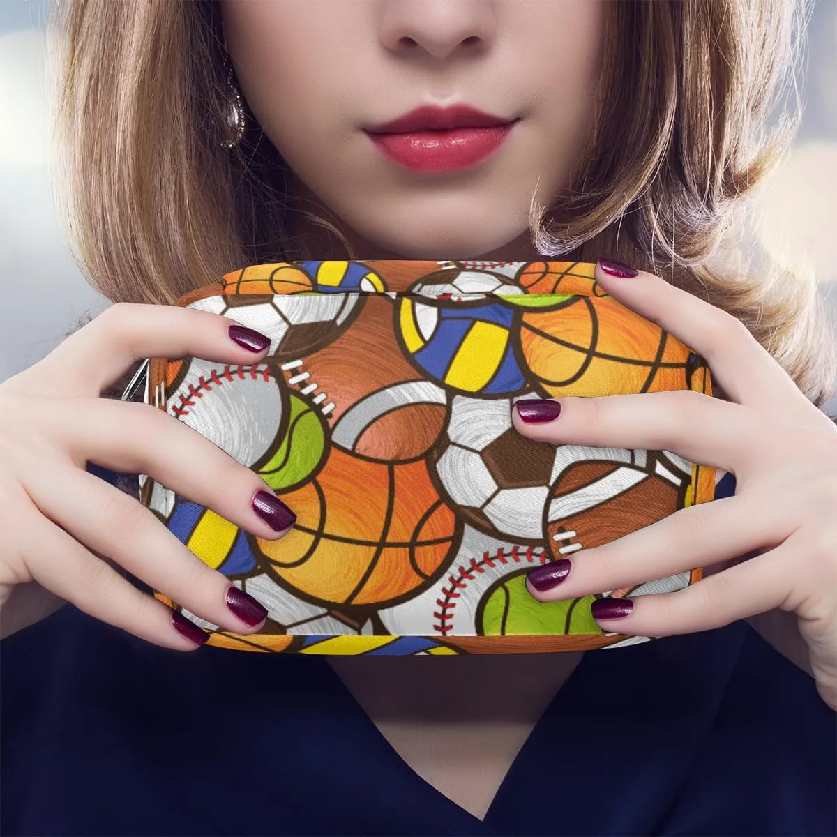 Basketball Football Travel Toiletry Bag for Boys Men, Waterproof Small Dopp Kit for Women, Shaving Bag with Large Capacity for Travel,Sports Shower