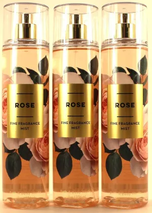 Bath and Body [3 Pack] FINE FRAGRANCE MIST 8 fl oz / 236 mL (Packaging may Vary) (ROSE)