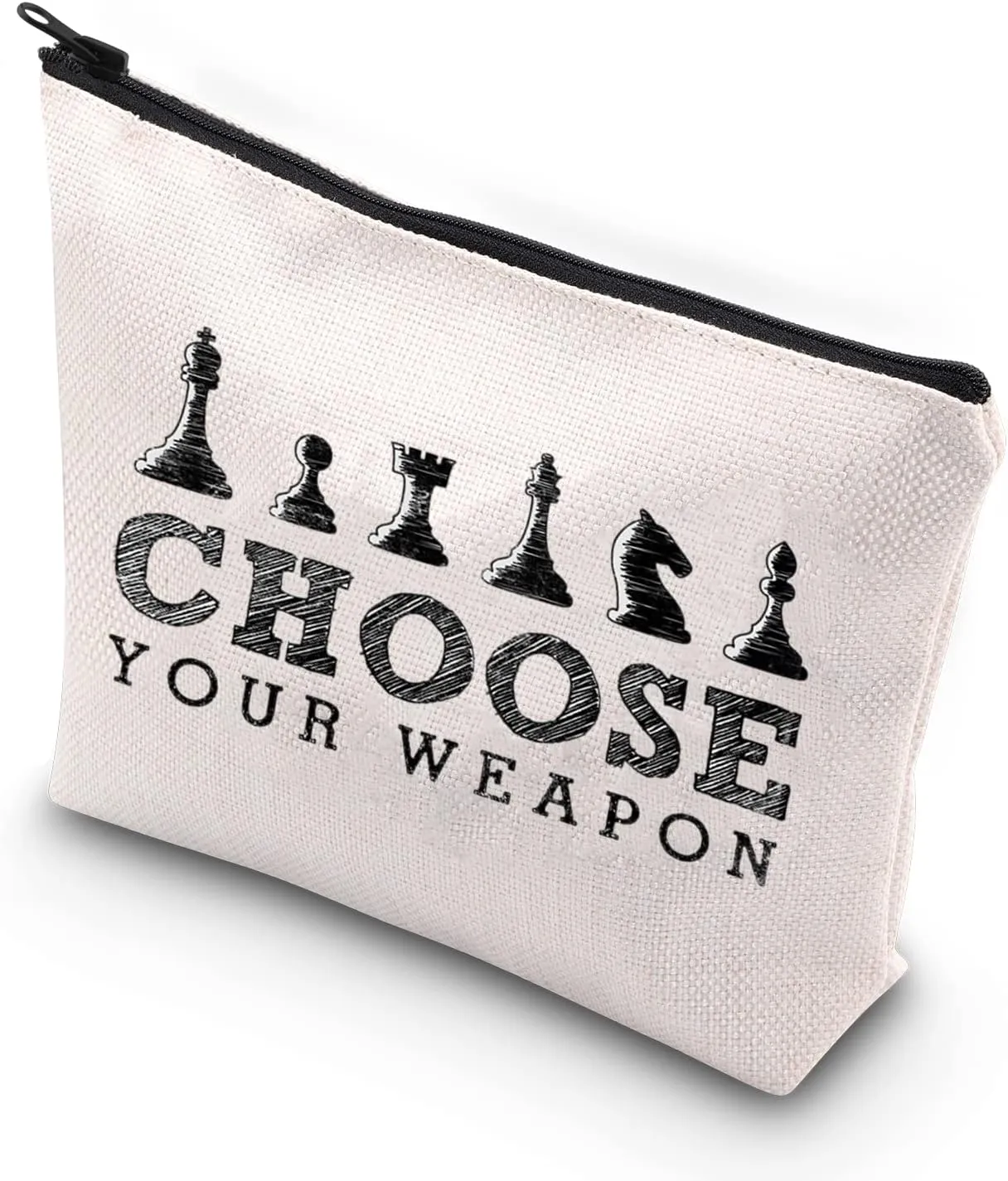 BDPWSS Chess Themed Makeup Bag - Choose Chess2 - Cosmetic Bag - Chess Quote - Waterproof - Polyester - Adult - 1 Count