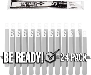 Be Ready - Industrial 12 Hour Illumination Emergency Safety Chemical Light Glow Sticks 24 Pack