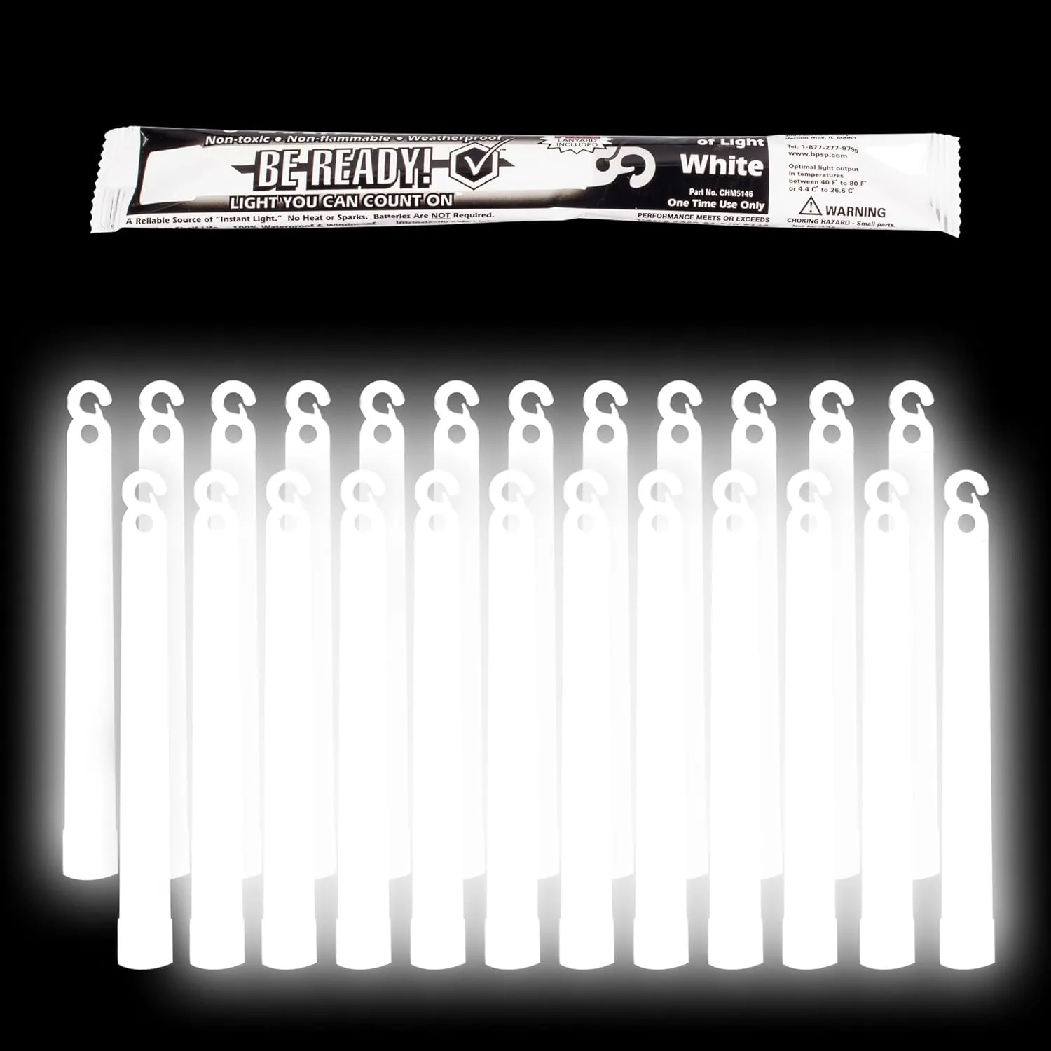 Be Ready - Industrial 12 Hour Illumination Emergency Safety Chemical Light Glow Sticks 24 Pack