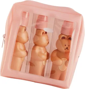 Bear Spray, Travel Bottles For Toiletries, Set of Cute Bear Look Delicate Hygiene Bottles with Waterproof Storage Bag Silicone Squeeze Bottle Silicone Travel Bottles for Travel