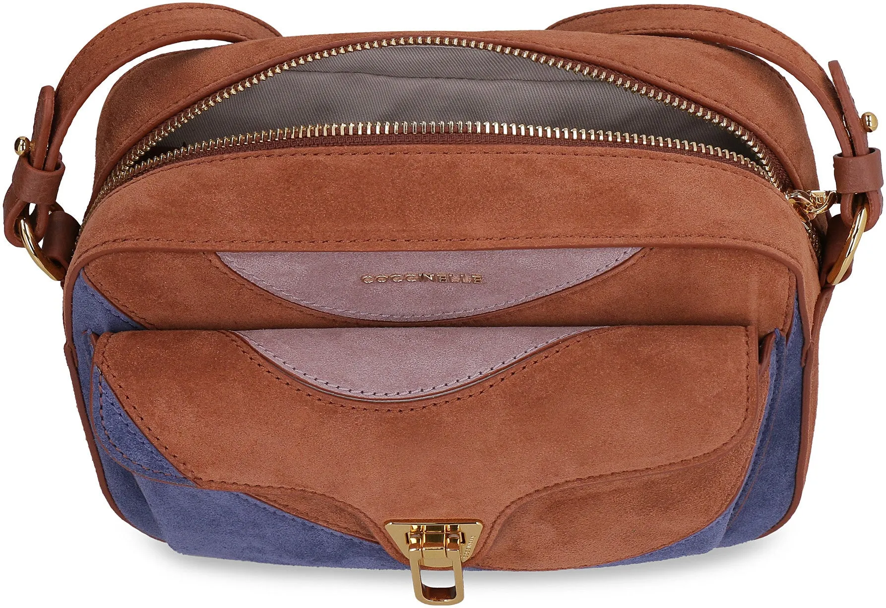 Beat Patch Suede crossbody bag