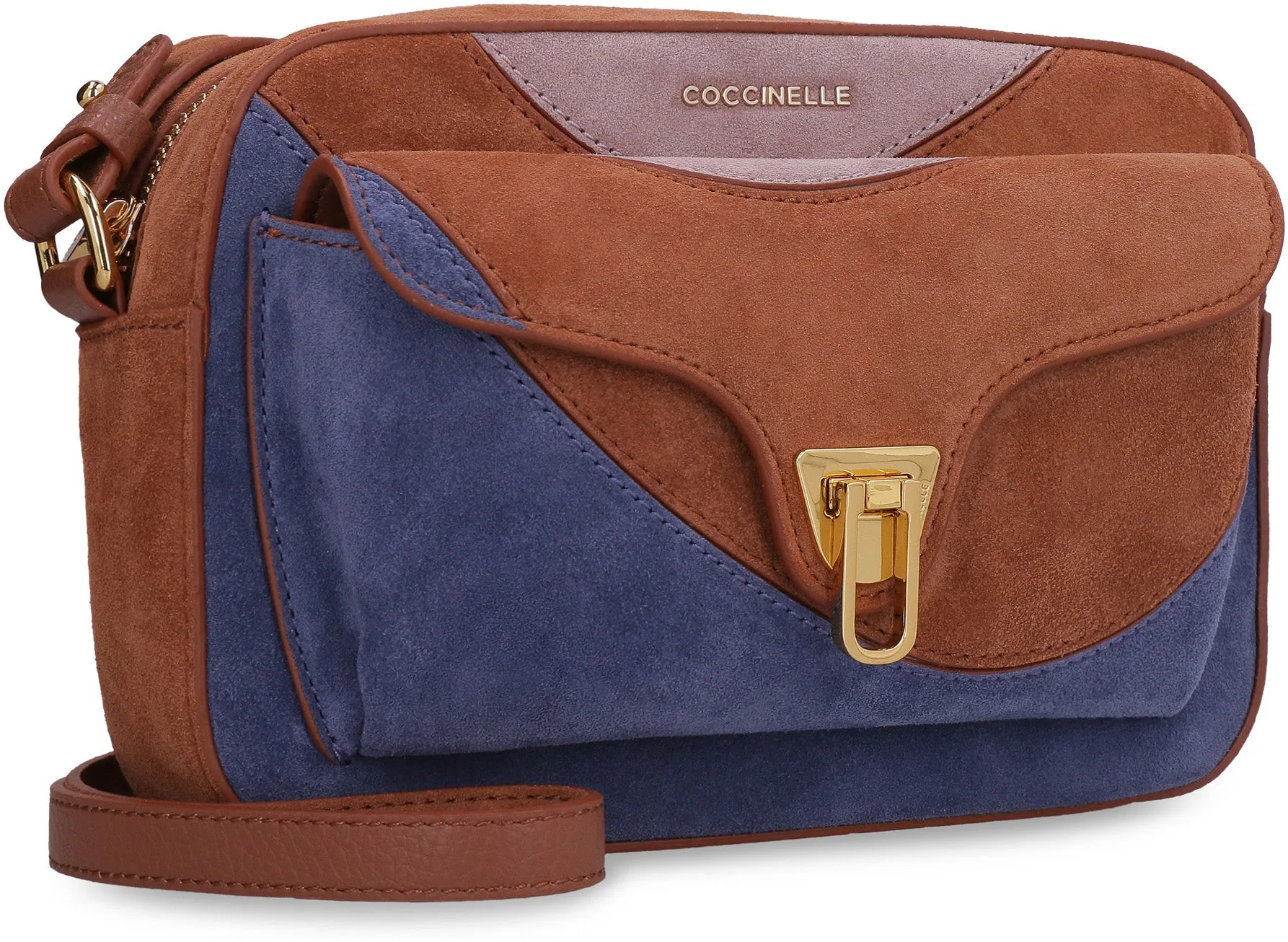 Beat Patch Suede crossbody bag