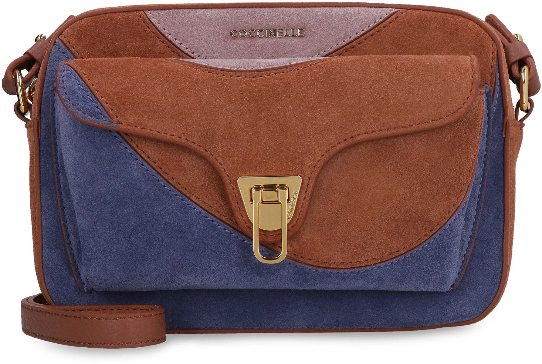 Beat Patch Suede crossbody bag