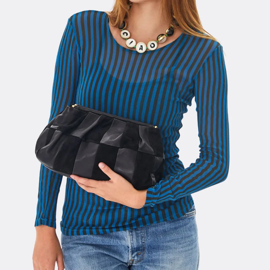 Belle (Black Suede & Nappa Patchwork)