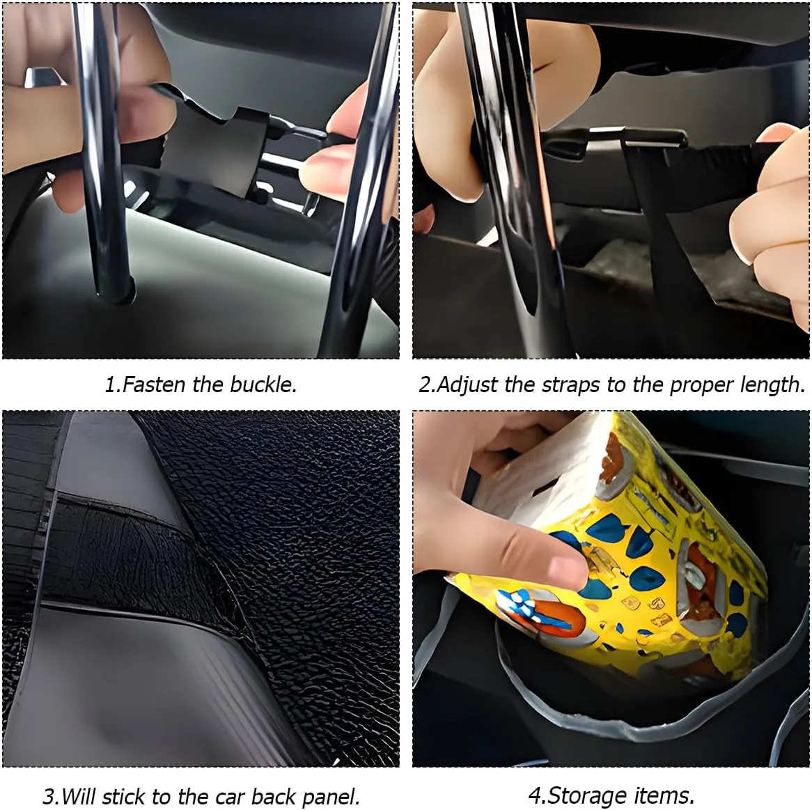 BELOMI Car Trunk Organizer, Auto Waterproof Sturdy Backseat Hanging Large Storage Collapsible Cargo Bag with Anti-Slip Adjustable Strip&4 Pockets, Vehicle Interior Accessories for Man Woman (Pink)