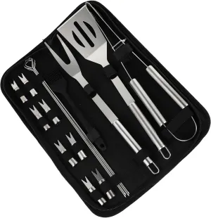 BESPORTBLE 16Pcs Barbecue Tool Stainless Steel Grilling kit BBQ Grill Tools Grill Utensils Barbecue Utensil Grilling Tools Bags Organizer BBQ Tool Kit Handbag Oxford Cloth Heavy
