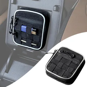 BESTAOO Center Console Hidden Organizer Bag Compatible with Ford Bronco 2021 2022 2023 2024 2025 2/4 Door for Ford Bronco Accessories Interior Accessories Armrest Storage Bag(Black)