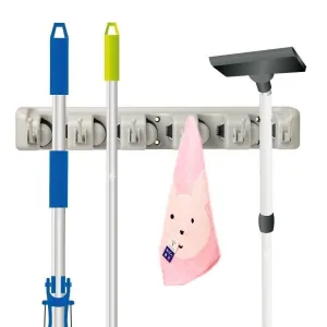 Better Quality Mop and Broom Holder, Wall Mounted Garden Tool Storage Tool Rack Storage & Organization for Your Home, Closet, Garage and Shed (P5)
