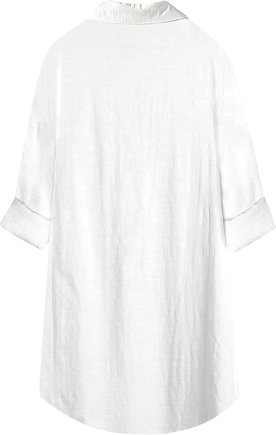 Bianstore Women's Oversized Linen Shirts Blouses Tops Long Sleeve High Low Button Up Shirts