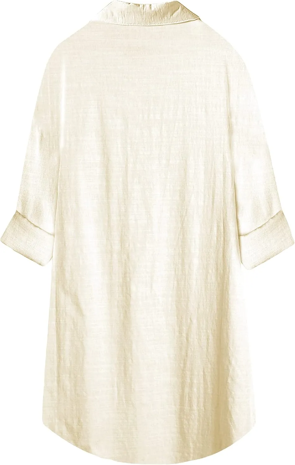 Bianstore Women's Oversized Linen Shirts Blouses Tops Long Sleeve High Low Button Up Shirts