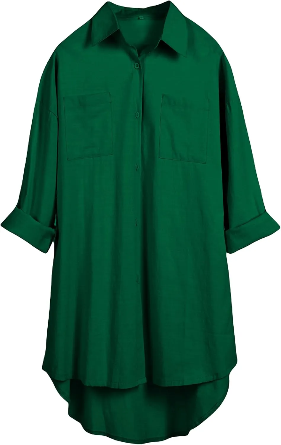 Bianstore Women's Oversized Linen Shirts Blouses Tops Long Sleeve High Low Button Up Shirts