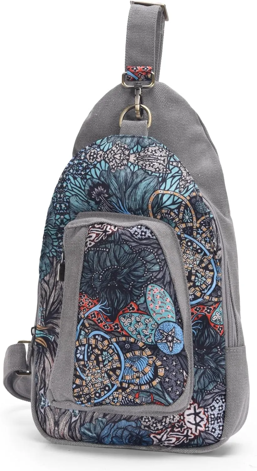 Black Butterfly Canvas Chest Bag, Small Chest Pack, Crossbody Bag for Travel, Inclined Shoulder Bag