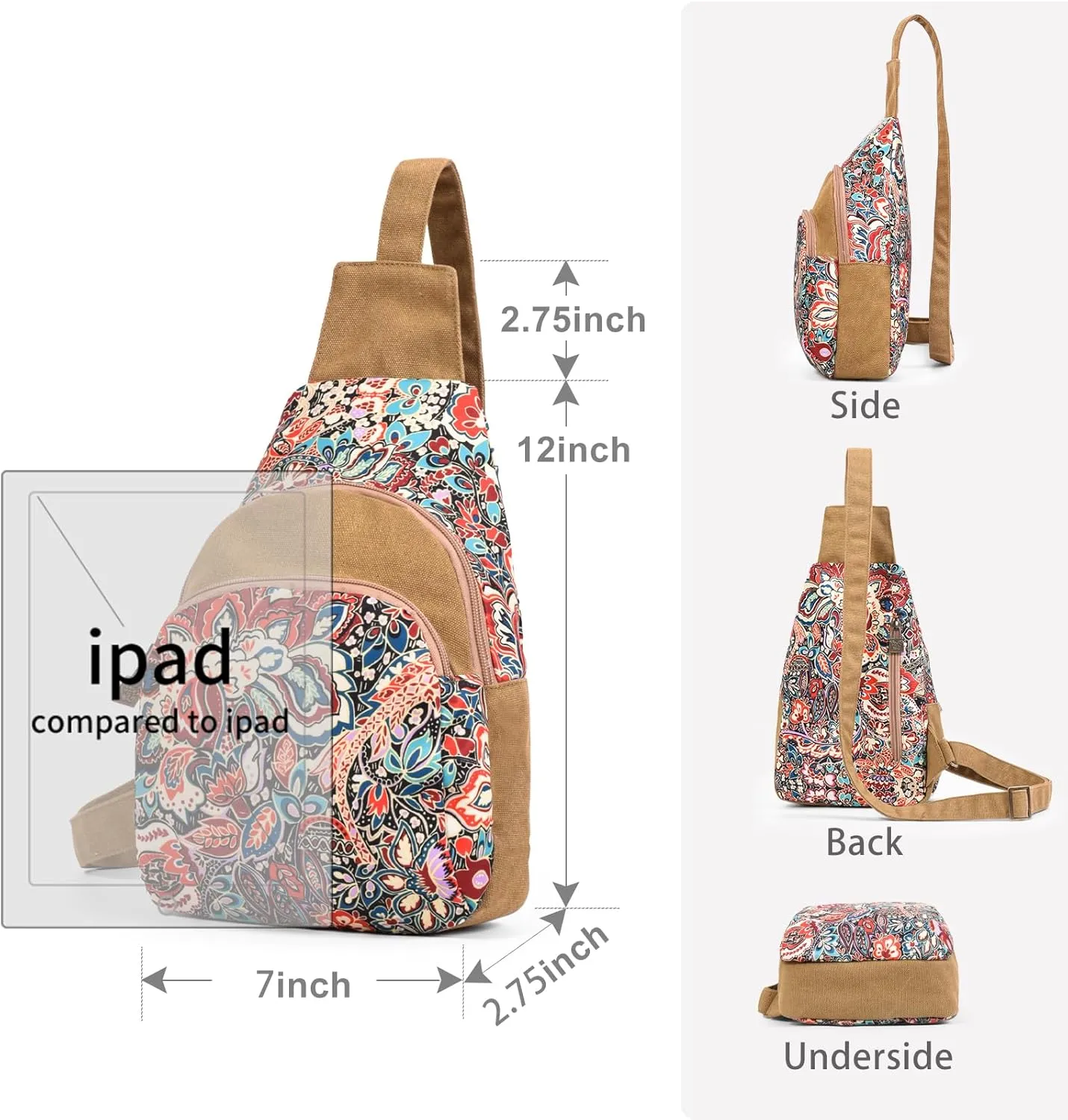 Black Butterfly Premium Canvas Chest Bag, Crossbody Shoulder Bag, Chest Pack for Fashion and Small