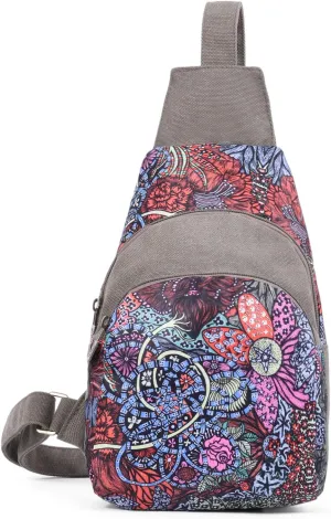 Black Butterfly Premium Canvas Chest Bag, Crossbody Shoulder Bag, Chest Pack for Fashion and Small