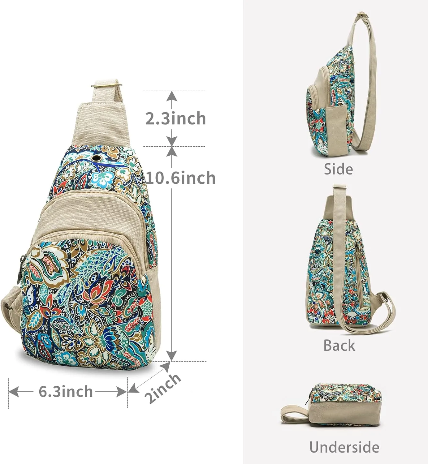 Black Butterfly Premium Canvas Chest Bag, Crossbody Shoulder Bag, Chest Pack for Fashion and Small