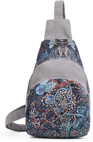 Black Butterfly Premium Canvas Chest Bag, Crossbody Shoulder Bag, Chest Pack for Fashion and Small