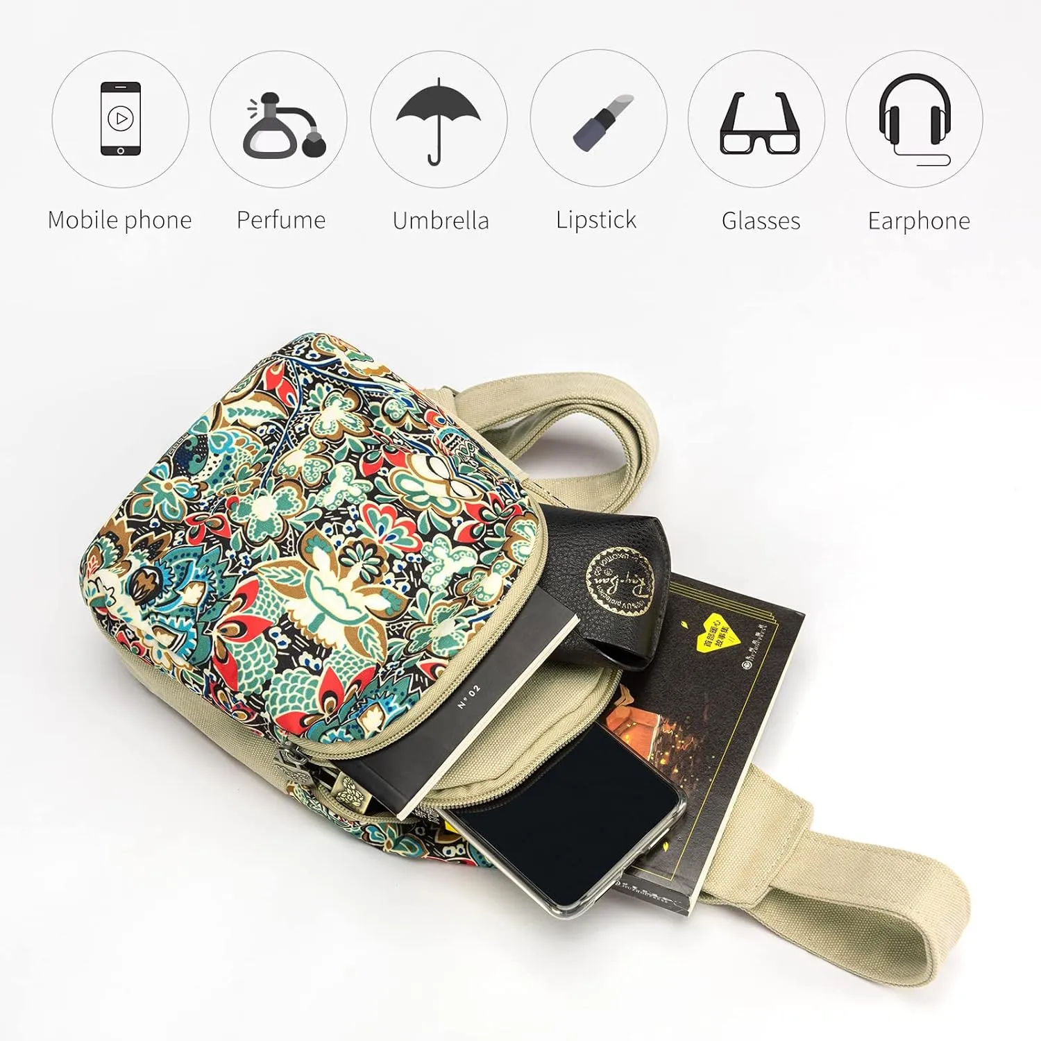 Black Butterfly Premium Canvas Chest Bag, Crossbody Shoulder Bag, Chest Pack for Fashion and Small