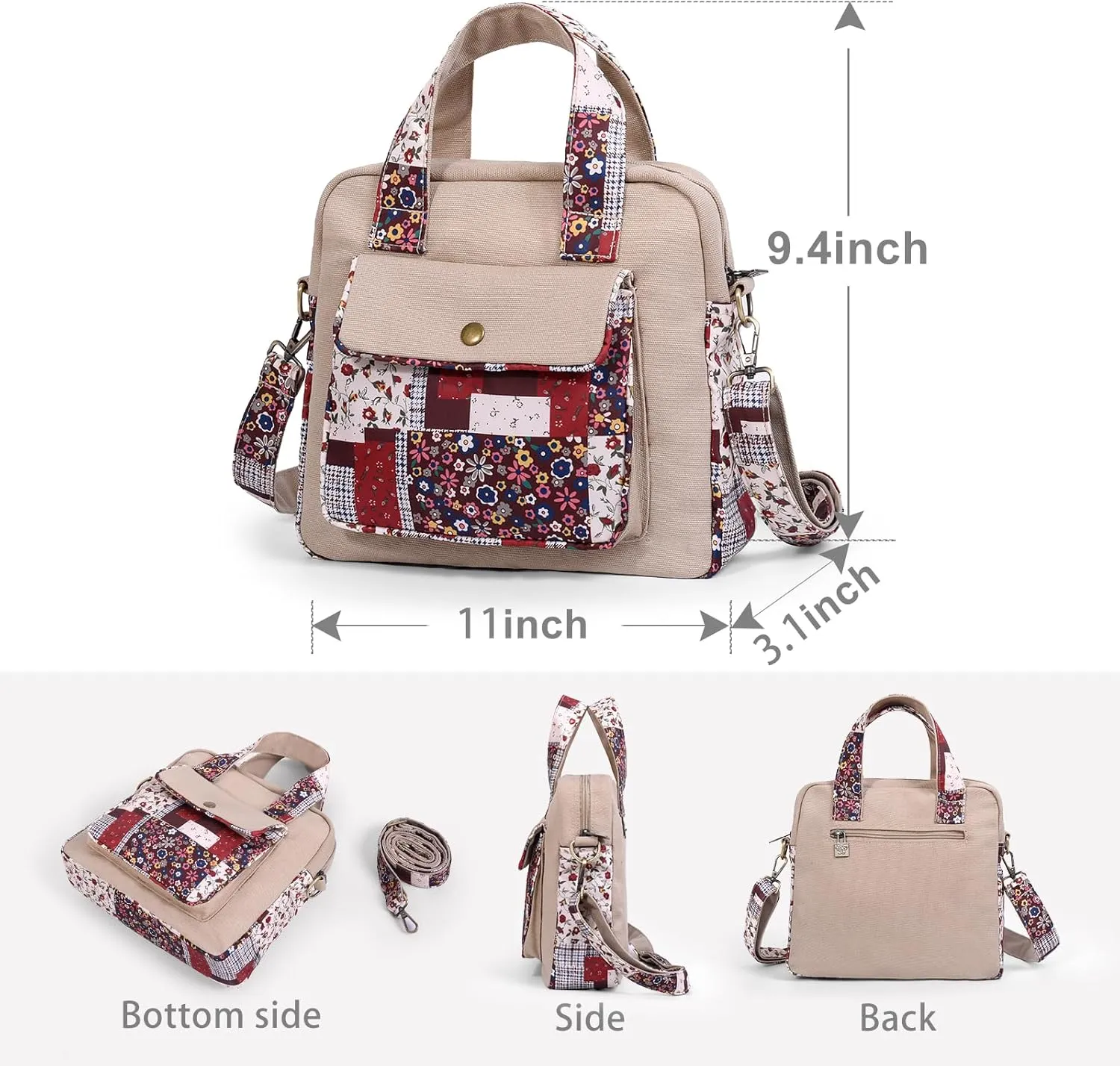 Black Butterfly Premium Canvas Shoulder Bag, Top Handle for Women, Lightweight Handbag, Small Style Crossbody