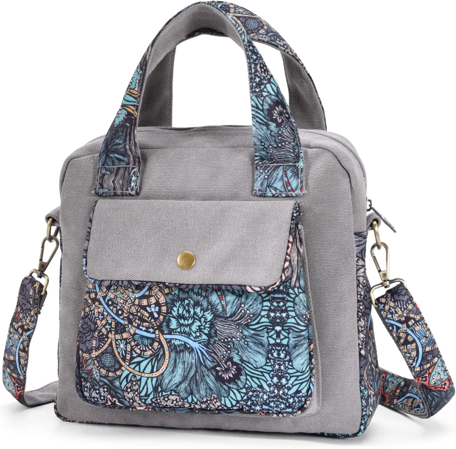 Black Butterfly Premium Canvas Shoulder Bag, Top Handle for Women, Lightweight Handbag, Small Style Crossbody