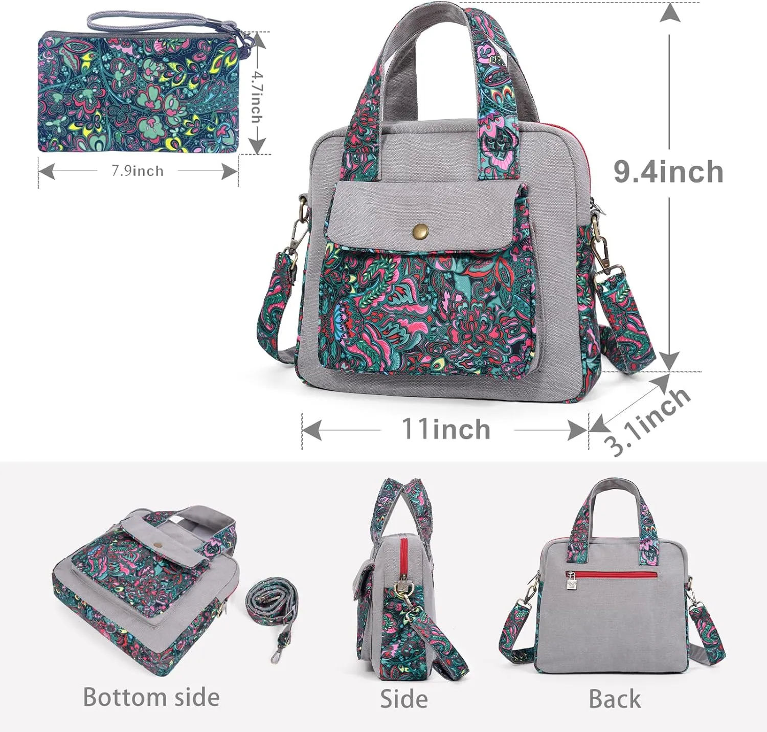 Black Butterfly Premium Canvas Shoulder Bag, Top Handle for Women, Lightweight Handbag, Small Style Crossbody