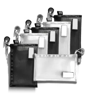 Black Grey Personalize Zip Pouch (Pack of 6)