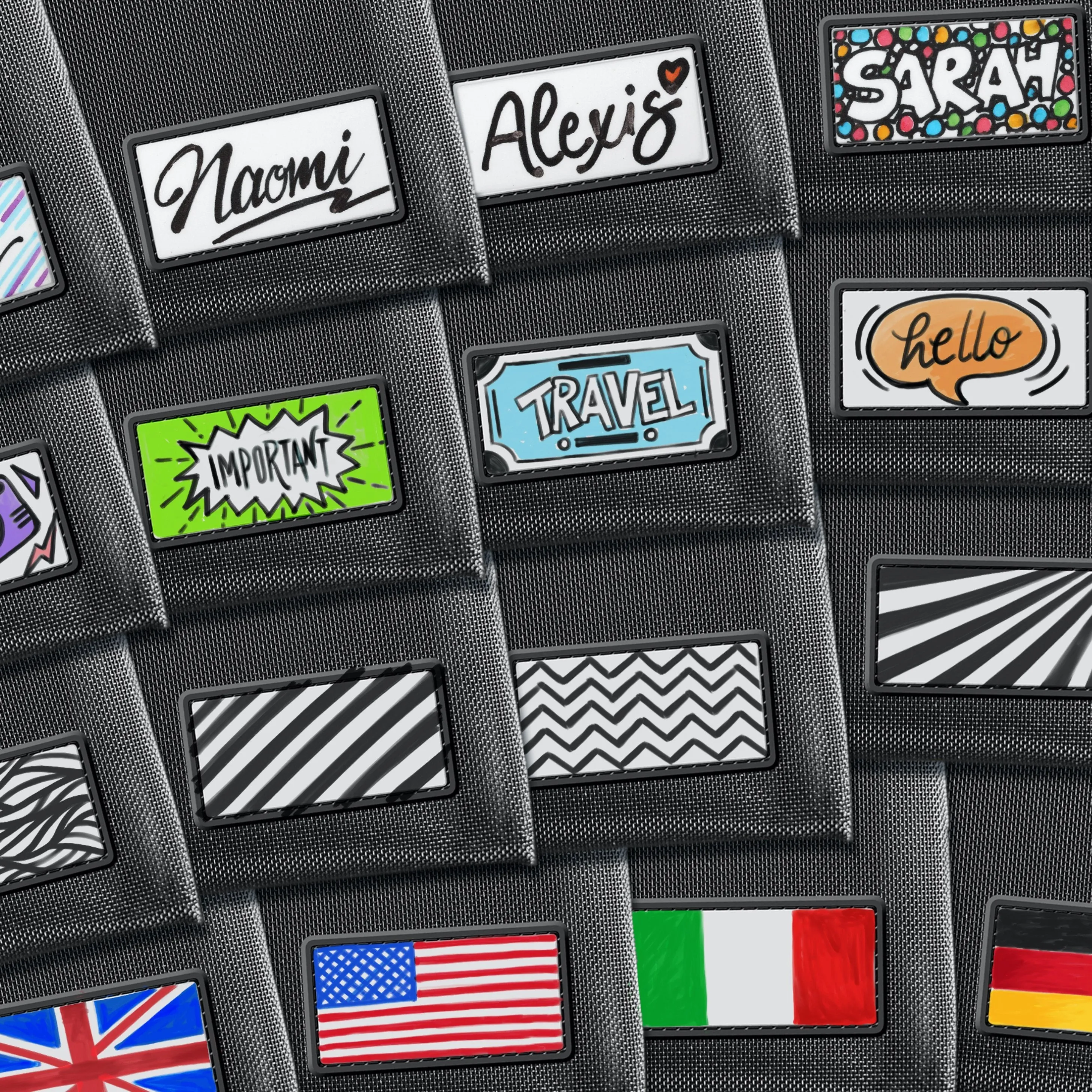 Black Grey Personalize Zip Pouch (Pack of 6)