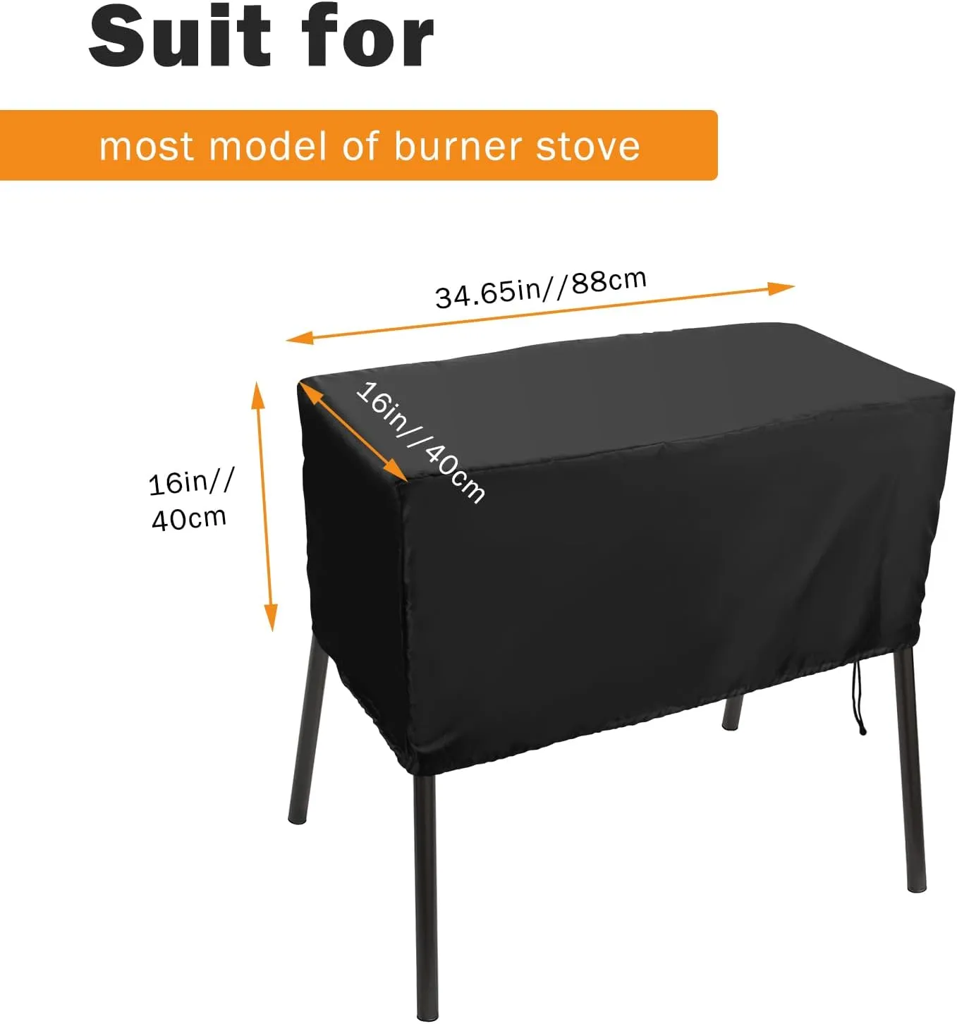 Black Patio Covers for 2-Burner Camp Stove, Luxiv Heavy-Duty Cover for Camp Chef 2 Burner Burners Stove Waterproof Cover (Black, 34.5x16x16)