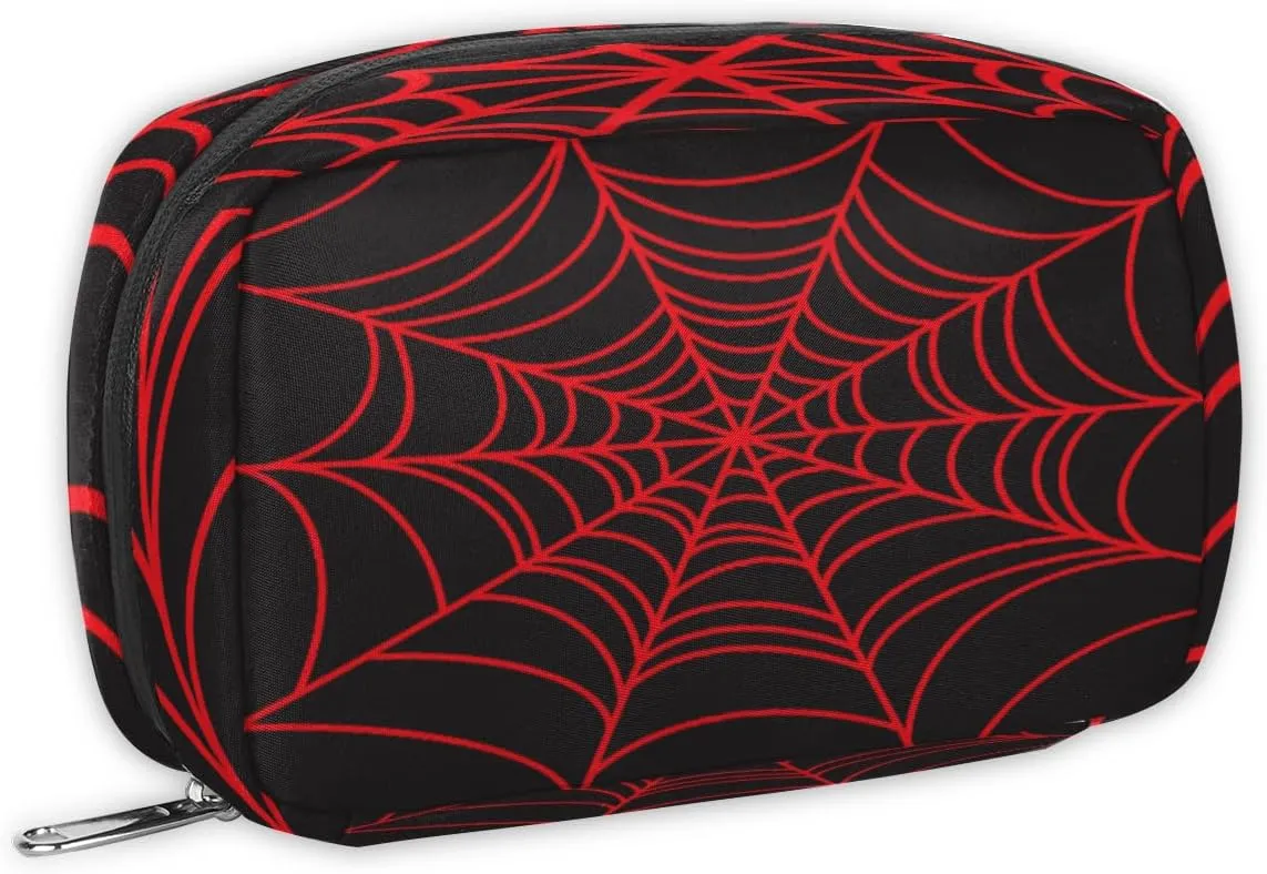 Black Spider Web Travel Toiletry Bag for Boys Men, Waterproof Small Dopp Kit for Women, Shaving Bag with Large Capacity for Travel,Sports Shower