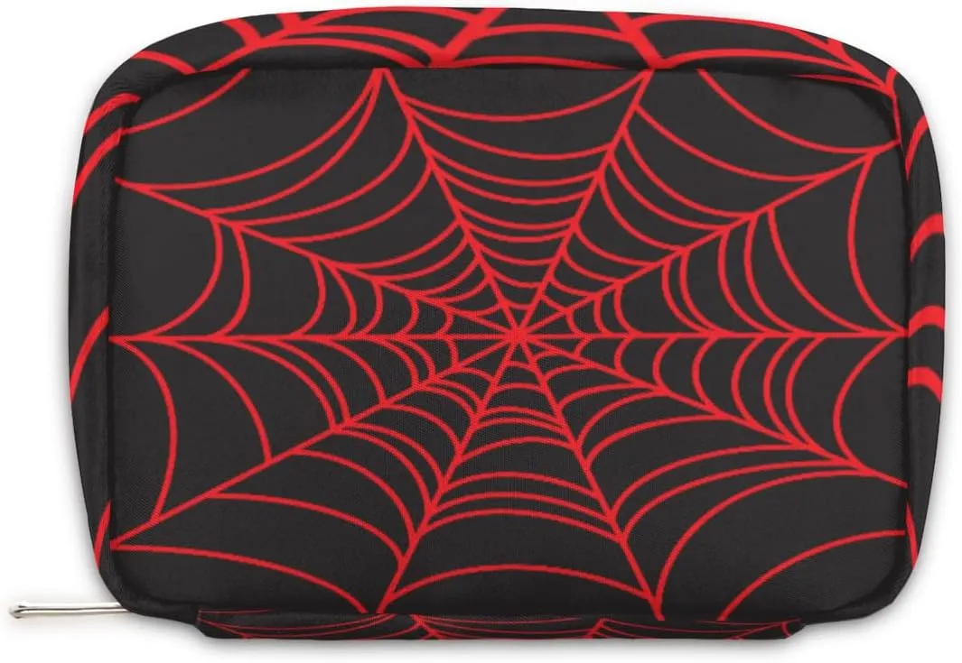 Black Spider Web Travel Toiletry Bag for Boys Men, Waterproof Small Dopp Kit for Women, Shaving Bag with Large Capacity for Travel,Sports Shower