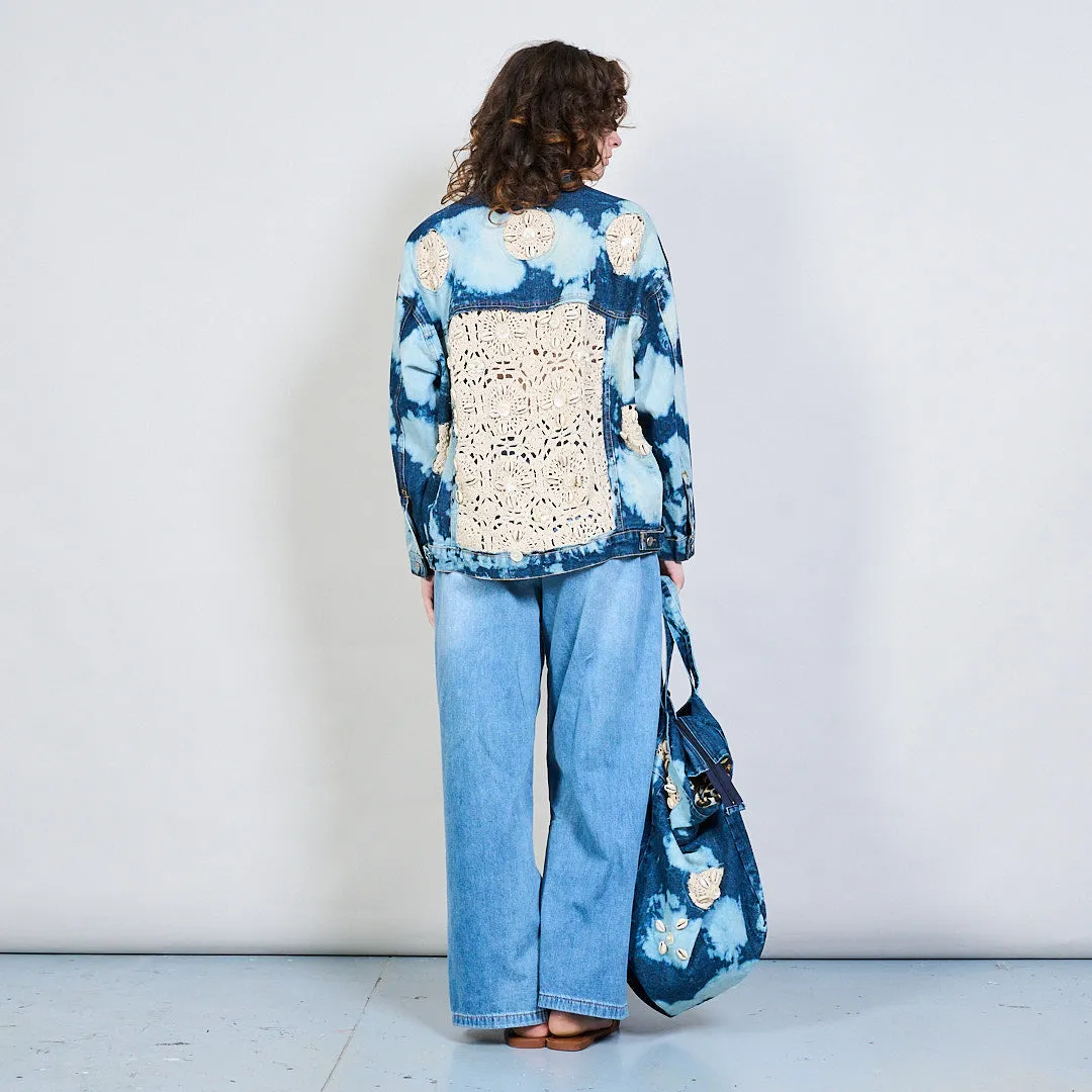 Bohemian patchwork denim jacket wholesale