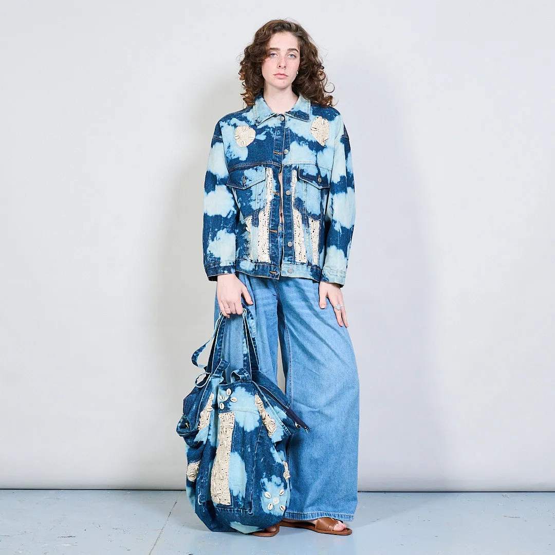 Bohemian patchwork denim jacket wholesale