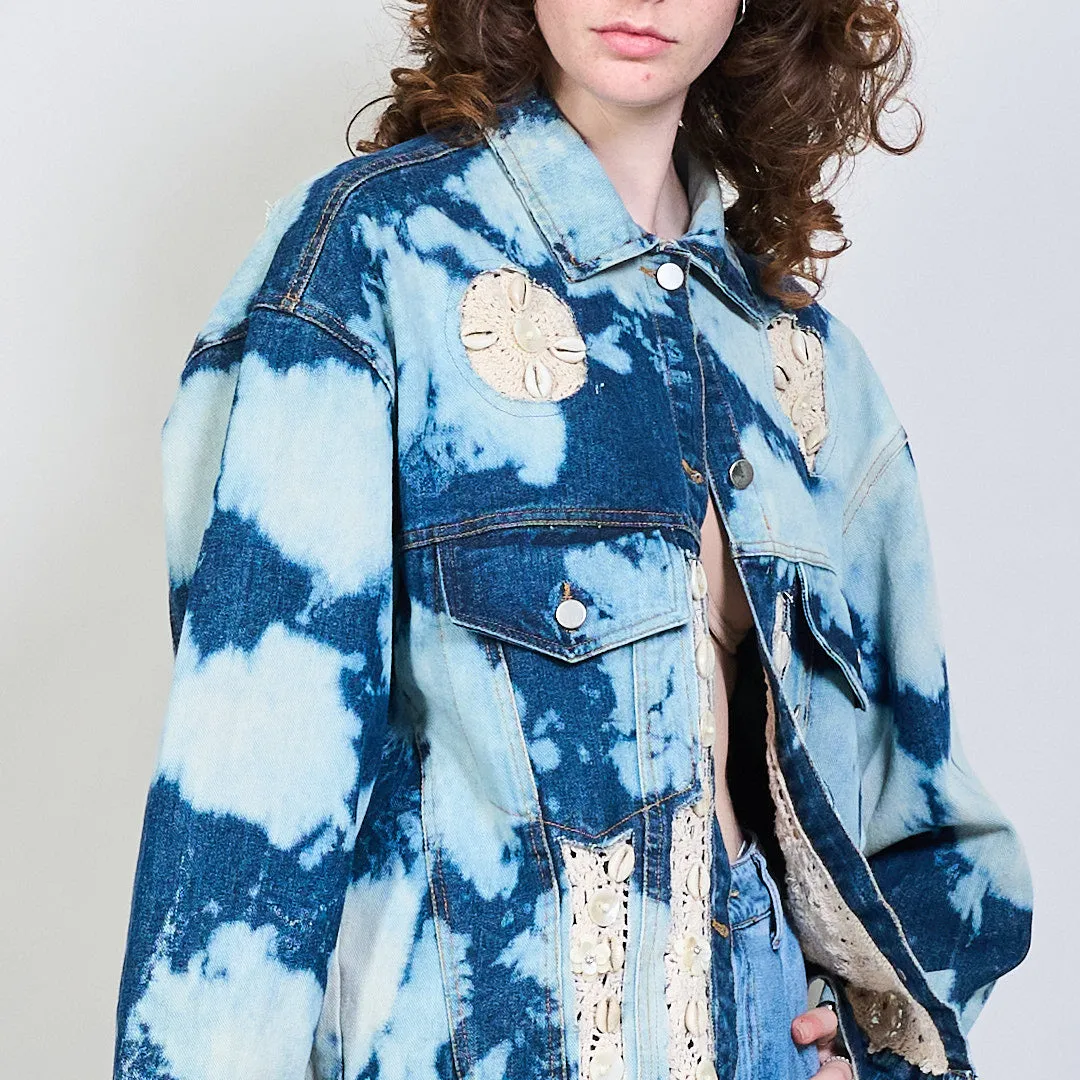 Bohemian patchwork denim jacket wholesale