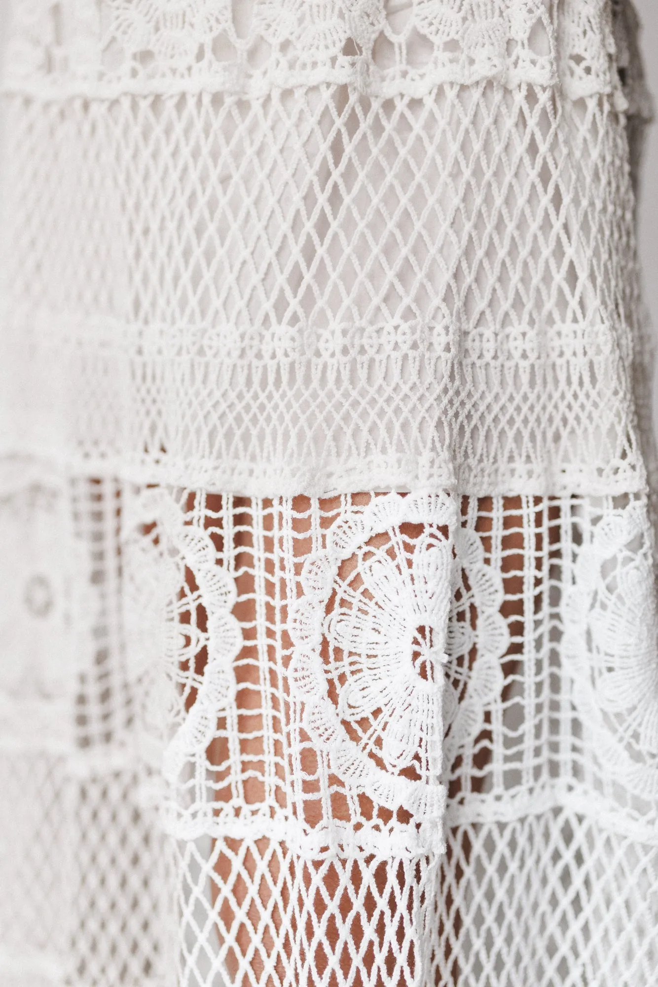 Boho Canyon Crochet Skirt - White