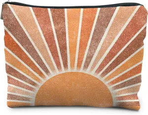 Boho Makeup Bag, Vintage Boho Neutral Sun boho Cosmetic Bags for Women, Summer Makeup Bag, Beach Makeup Bag, Boho Gifts for Women