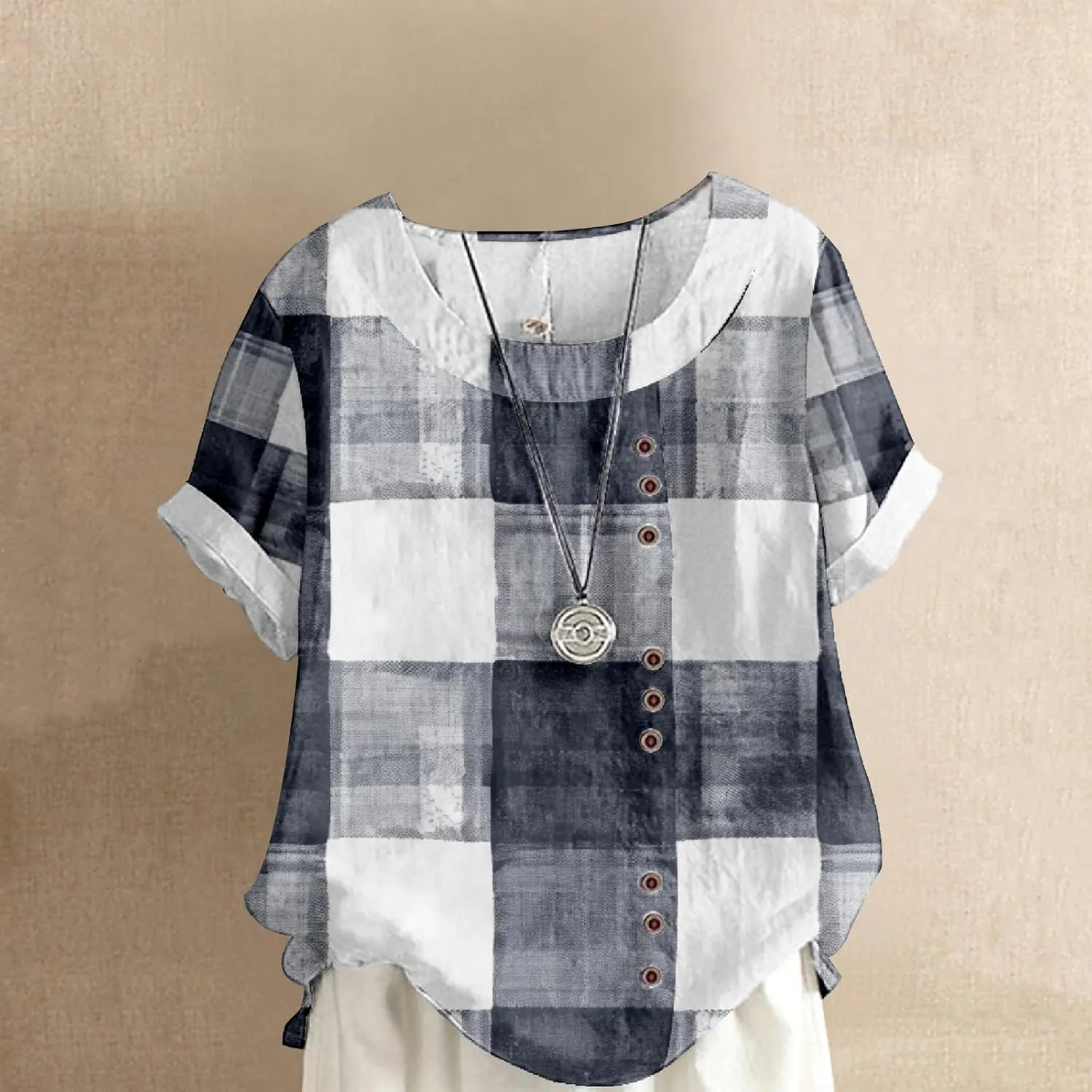 Boho Tops for Women Floral Shirts 2024 Summer Soft Cold Shoulder Short Sleeve Crew Neck Fashion T Shirts Blouse
