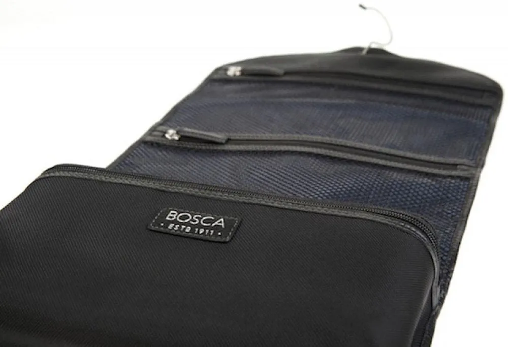 Bosca Tribeca Leather Deluxe Hanging Toiletry Kit