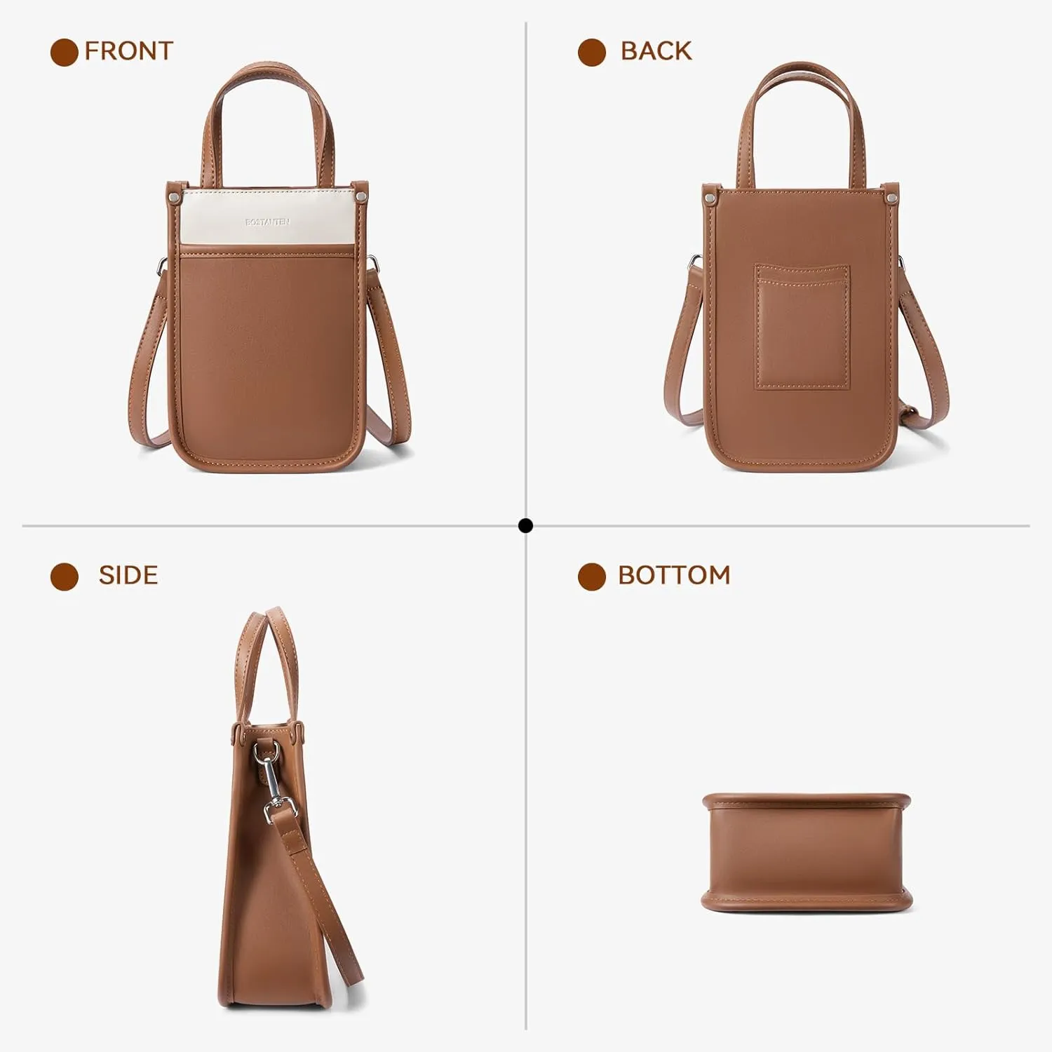 BOSTANTEN Small Crossbody Purse for Women Mini Tote Bag Top Handle Shoulder Bag Compact Handbags with Adjustable Strap