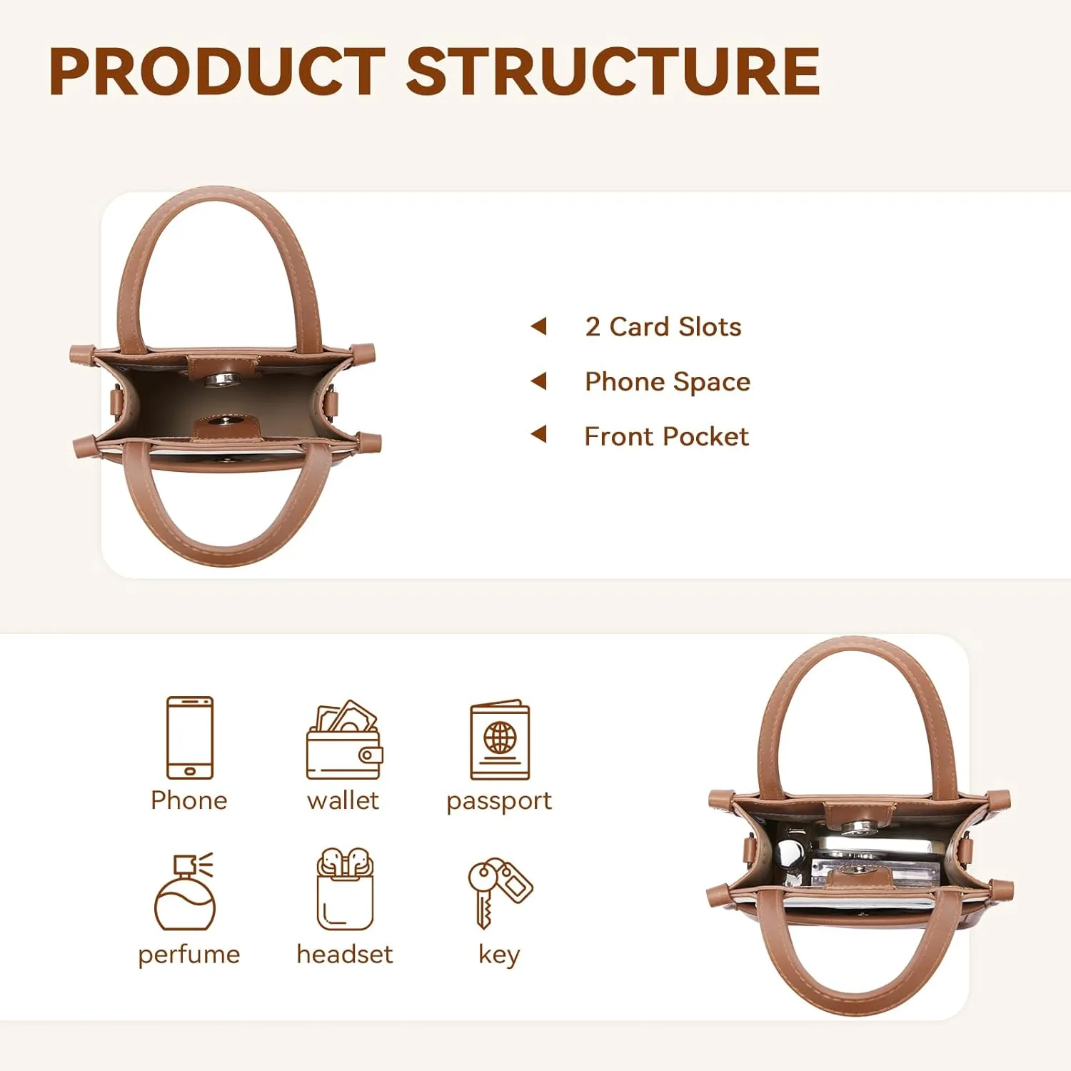 BOSTANTEN Small Crossbody Purse for Women Mini Tote Bag Top Handle Shoulder Bag Compact Handbags with Adjustable Strap