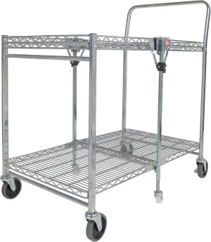 Bostitch Office Stowaway Folding Utility Cart, NSF Certified, Metal Heavy Duty Design, 23.5" x 37.5" x 39", Chrome