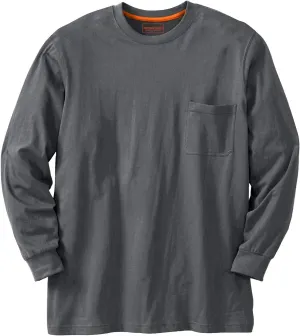 Boulder Creek by Kingsize Men's Big & Tall Heavyweight Crewneck Long-Sleeve Pocket T-Shirt