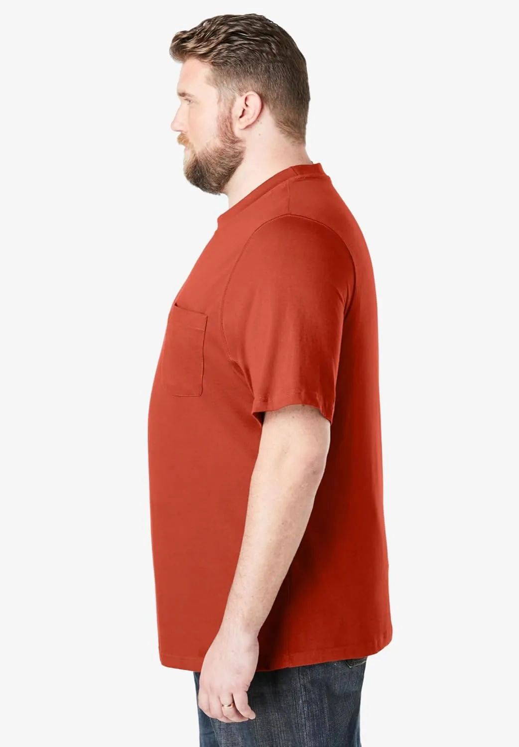 Boulder Creek by Kingsize Men's Big & Tall Heavyweight Pocket Crewneck T-Shirt