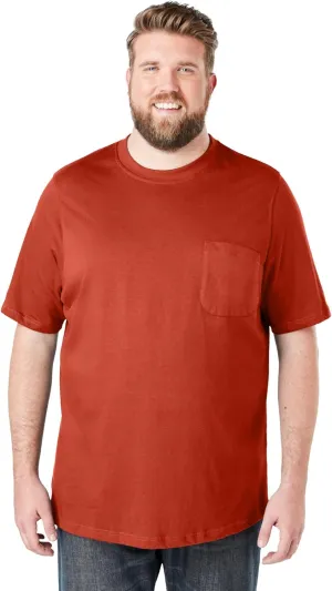 Boulder Creek by Kingsize Men's Big & Tall Heavyweight Pocket Crewneck T-Shirt