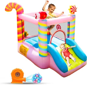 Bounce House - Inflatable Bounce House with Slide for Kids 3-6, Kids Bounce House with Blower, Family Backyard Bouncy Castle, Jump Bouncer for Toddlers(85"x61"x67")