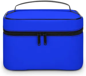 Bright Blue Cosmetic Bag, Travel Portable Makeup Bag for Purse Pouch Beauty Zipper Organizer Toiletry Bag for Women