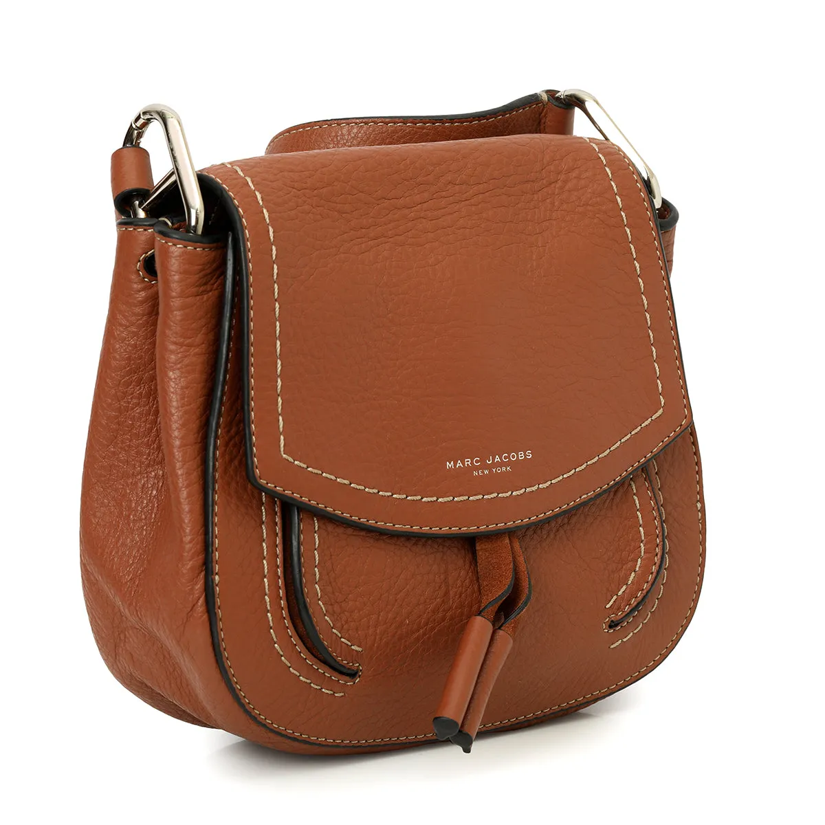 Brown Leather & Suede Flap Crossbody Bag Mini