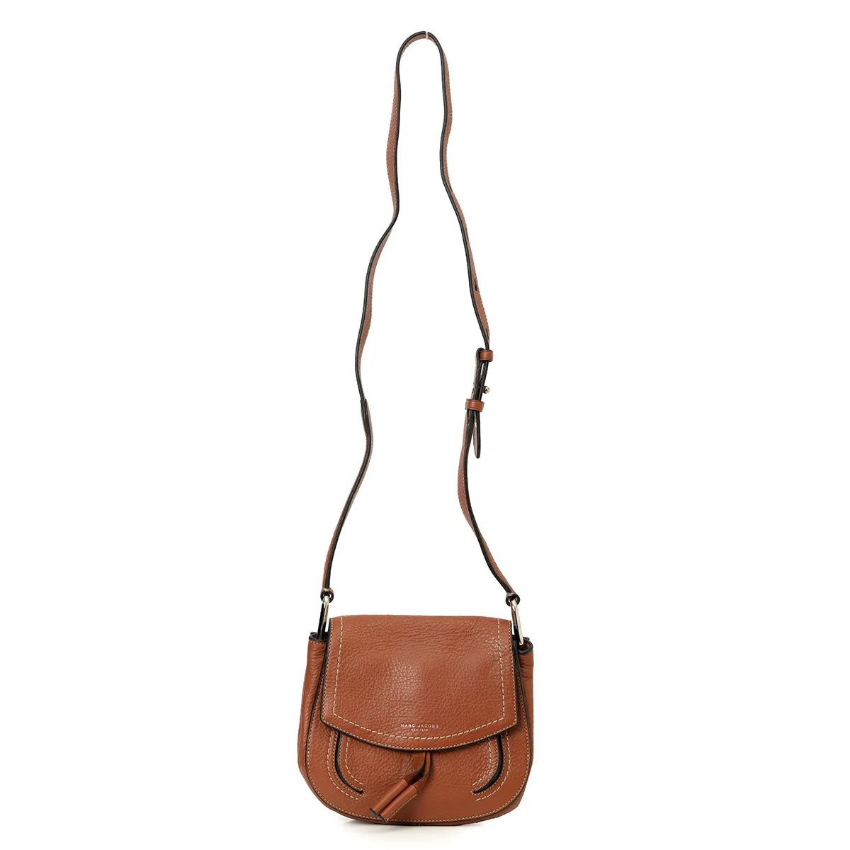 Brown Leather & Suede Flap Crossbody Bag Mini