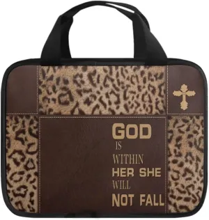 Brown Leopard Cross Bible Covers for Men, Bible Cover Case for Women, Portable Bible Case Women, Waterproof Bible Bag Bible Carrier for Bible Accessories